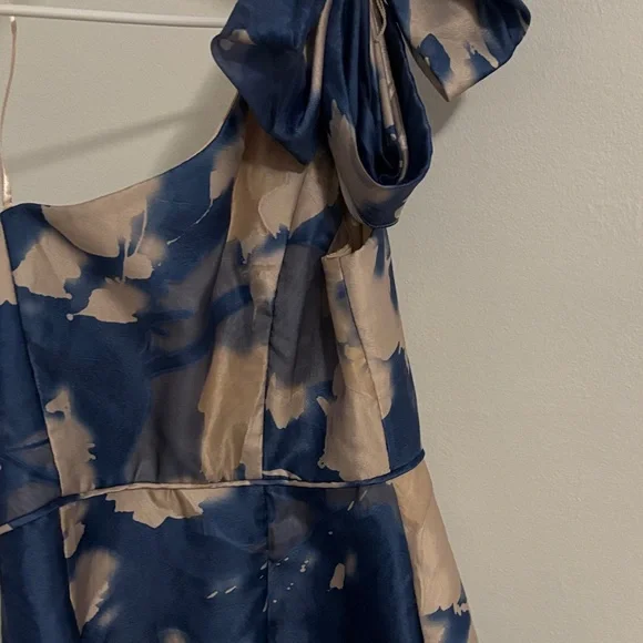 Aiden Mattox by Adrianna Papell Burnout Dress in Blue and Cream - Picture 5 of 5